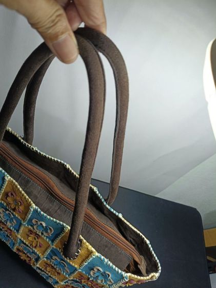 กระเป๋า โท้ทหนังกลับงาน Hand-stitched ดีไซน์ดอกไม้ 3D รูปที่ 7