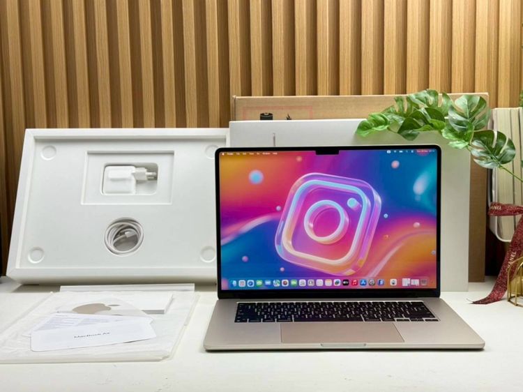 แมค โอเอส 8 กิกะไบต์ อื่นๆ ใช่ MacBook Air 15-inch M3 2024 Ram8GB SSD256GB Starlight apple care 29 November 2026