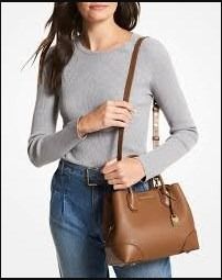 MICHAEL MICHAEL KORS Mercer Gallery Small Leather Satchel (RED) รูปที่ 3