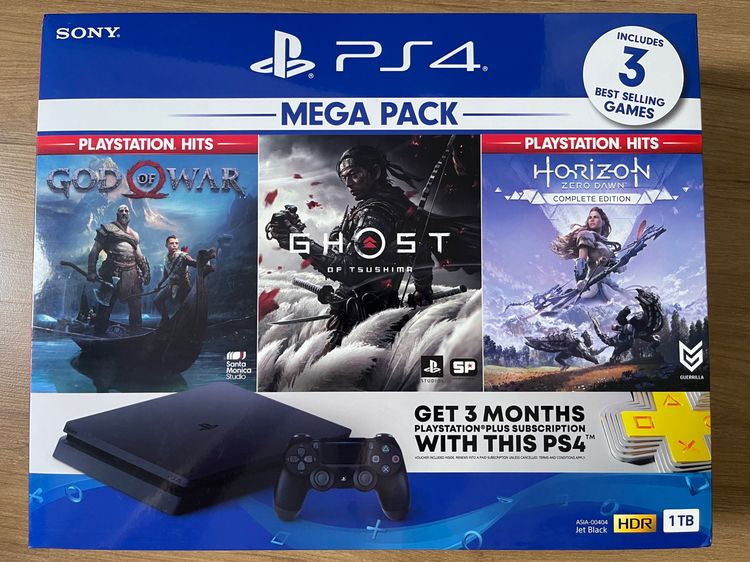 Sony PS4 (Playstation 4) เครื่องเกมส์โซนี่ เพลย์สเตชั่น เชื่อมต่อไร้สายได้ Playstation4 Slim 1TB Mega Pack มือ1 ซีลเดิมไม่เคยแกะ