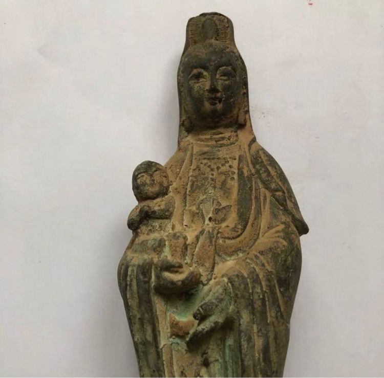 ✨รูปปั้นเจ้าแม่กวนอิม(สำริดเก่าโบราณ) 