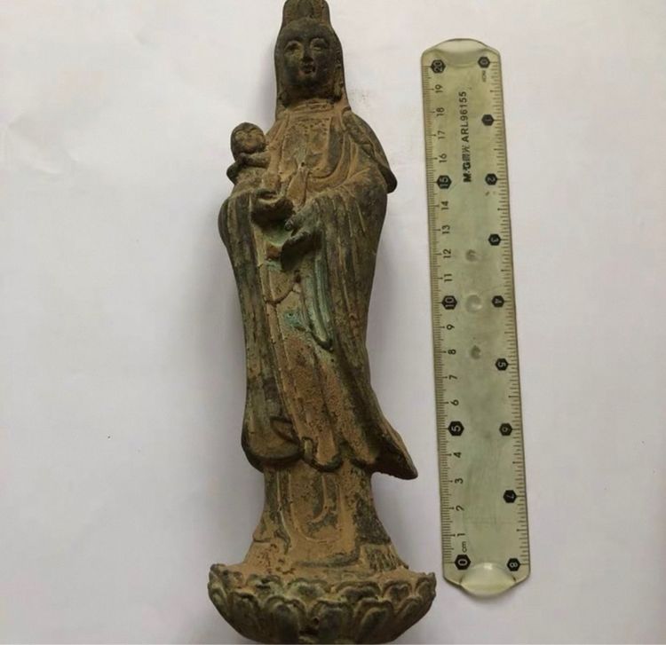 ✨รูปปั้นเจ้าแม่กวนอิม(สำริดเก่าโบราณ)  รูปที่ 4