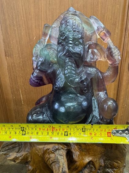 หินมงคลฟลูออไรด์แกะสลักพระพิฆเนศ รูปที่ 2