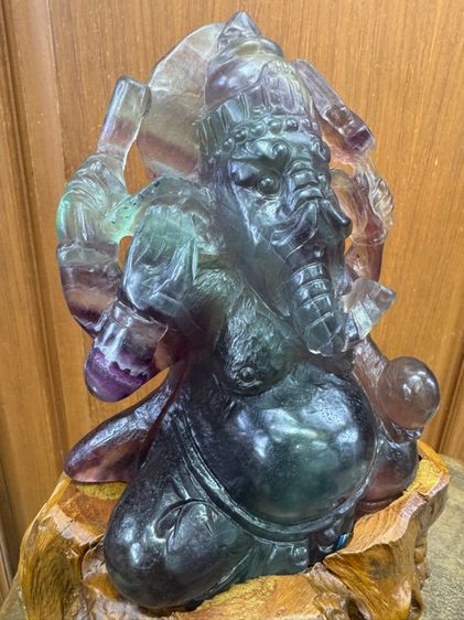 หินมงคลฟลูออไรด์แกะสลักพระพิฆเนศ รูปที่ 3