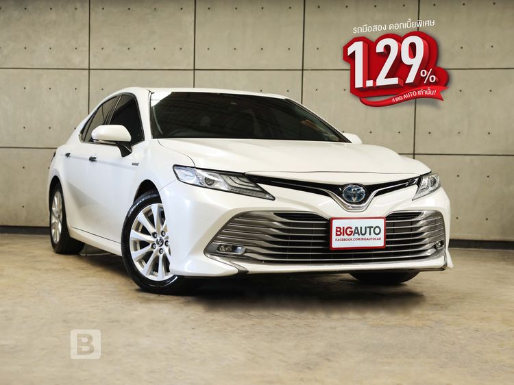 Toyota Camry 2020 2.5 Hybrid Premium Sedan ไฮบริด ไม่ติดแก๊ส เกียร์อัตโนมัติ ขาว