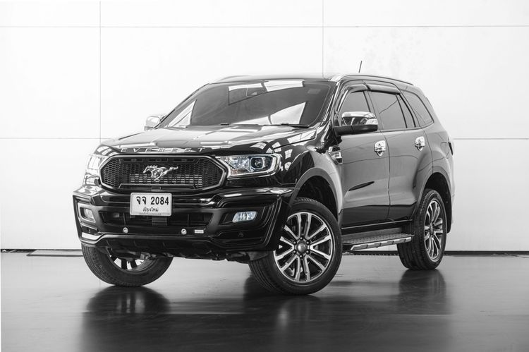 Ford Everest 2021 2.0 Titanium Plus 4WD Utility-car ดีเซล ไม่ติดแก๊ส เกียร์อัตโนมัติ ดำ รูปที่ 2