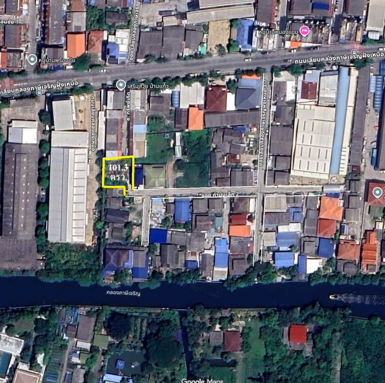 ขายที่ดินทำเลดีเหมาะปลูกบ้าน 101.3ตรว.เลียบคลองภาษีเจริญฝั่งเหนือ เขตหนองแขม กรุงเทพฯ