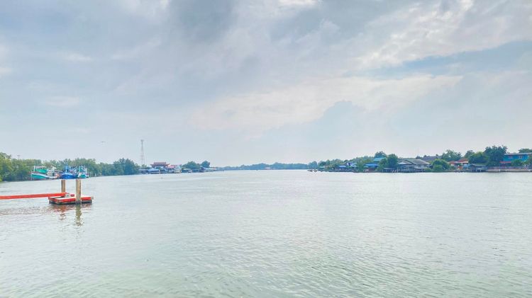 ที่ดินติดแม่น้ำบางตะบูน6ไร่3งาน12ตรว.ใกล้ปากอ่าวบางตะบูน ติดถนน2021(เส้นทางลัดคลองโคน พระราม2-ชะอำ)  จ.เพชรบุรี