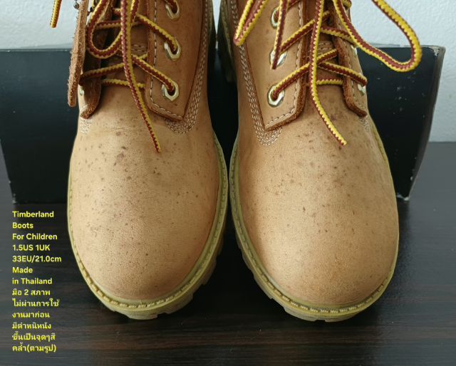 Timberland Boots For Children 33EU(21.0cm) Original ของแท้ มือ 2 สภาพใกล้เคียงของใหม่, รองเท้า Timberland หนังแท้ พื้นเต็ม มีตำหนิเล็กน้อย รูปที่ 7