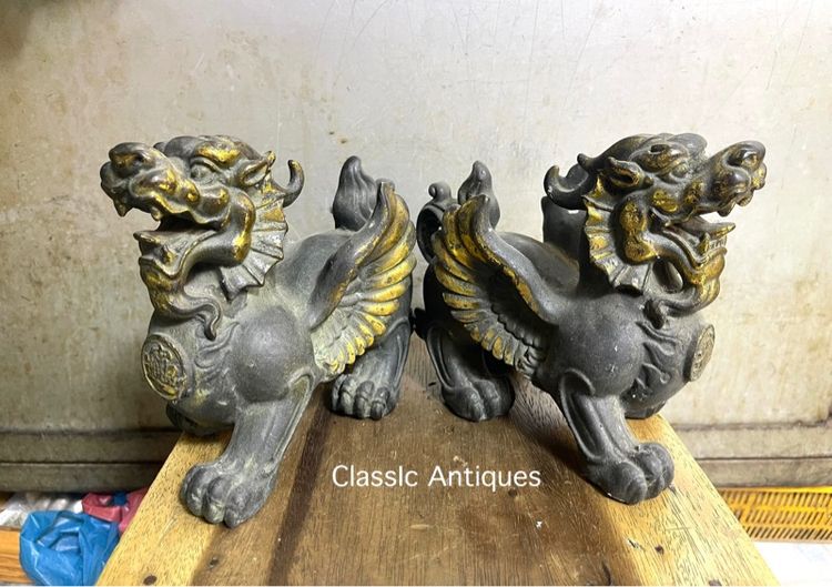 ปี่เซียะ มีปีก ทองเหลืองสะสม ตัวใหญ่ รูปที่ 2