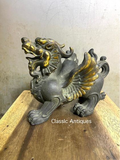 ปี่เซียะ มีปีก ทองเหลืองสะสม ตัวใหญ่ รูปที่ 14