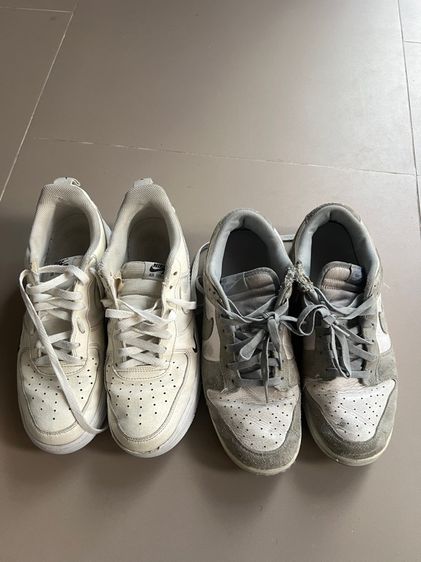 ขาว nike airforce 9.5us กับ dunk low 10.5us