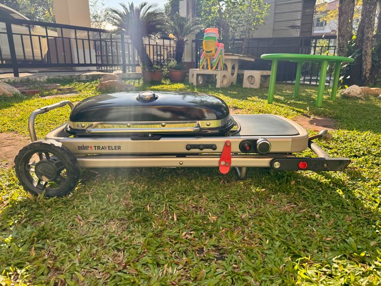 Weber Traveler Portable Gas Grill – Excellent Used Condition With Original Cover and Folding Cart รูปที่ 7