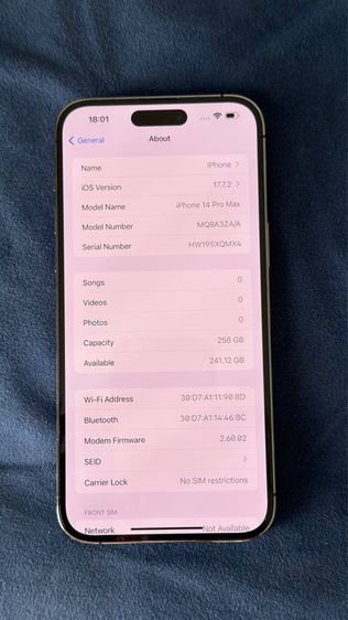  iPhone 14 Pro Max 256GB Deep Purple Dual Sim รูปที่ 8
