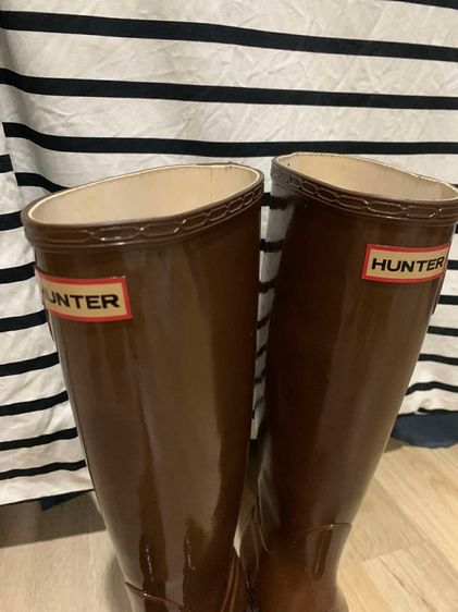 รองเท้าบูท  HUNTER  BOOTS (รุ่น Original Tall Gloss สีน้ำตาล ) ของแท้แน่นอน  รูปที่ 6