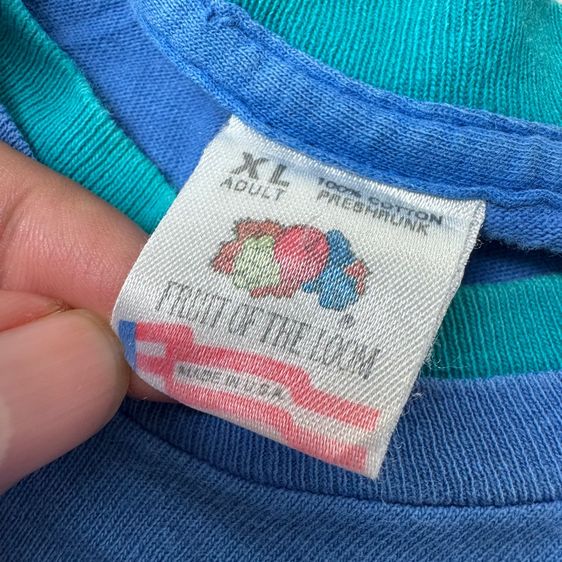 เสื้อยืด 90s Fruit of the loom แขนสองสี Size XL รูปที่ 4