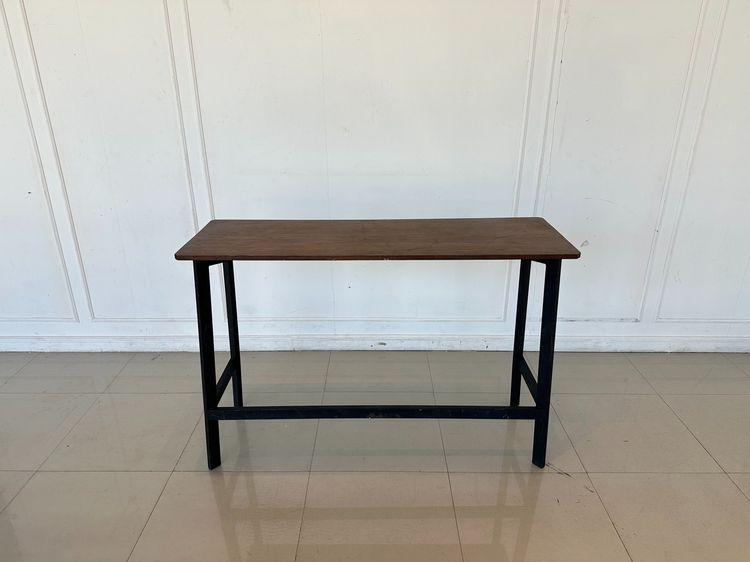 โต๊ะบาร์ ท็อปไม้จริงสีน้ำตาล ขาเหล็กสีดำ รูปที่ 2