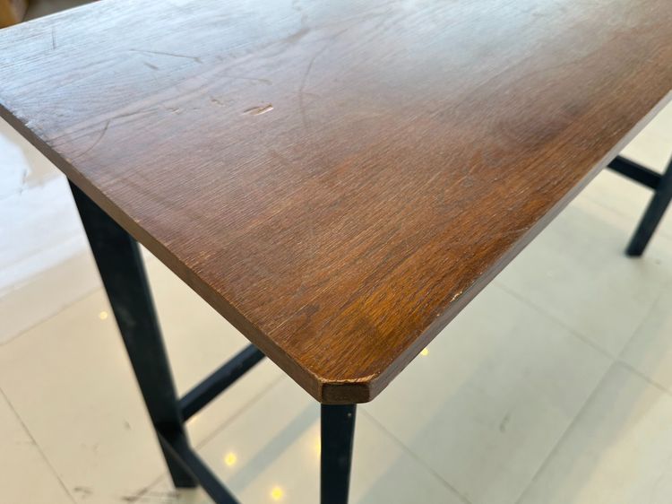 โต๊ะบาร์ ท็อปไม้จริงสีน้ำตาล ขาเหล็กสีดำ รูปที่ 6
