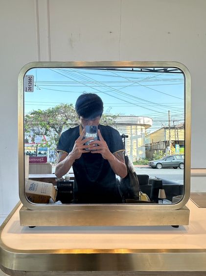 บานกระจกเงา โครงสแตนเลสสีทอง รูปที่ 12