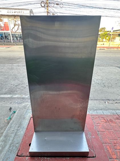 ป้ายสแตนเลสตั้งพื้น ติดแผ่นอคีลิคใส ด้ายในมีติดไฟ LED รูปที่ 4