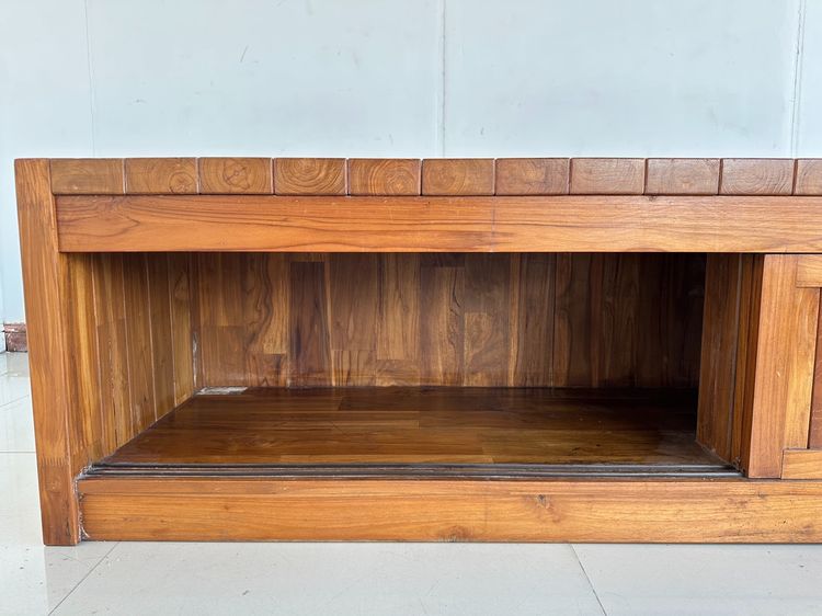 ตู้วางทีวีไม้สักทั้งตัว 2 บานเลื่อน สีน้ำตาล  รูปที่ 8