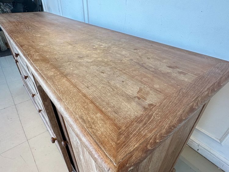 ตู้คอนโซลไม้สัก สไตล์วินเทจ 4 บานเปิด 4 ลิ้นชัก สีน้ำตาลลายไม้ รูปที่ 5