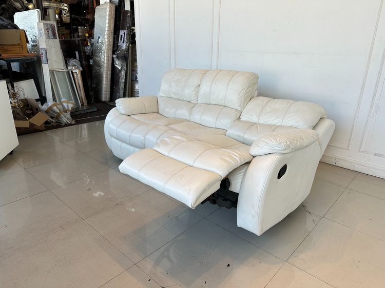 โซฟา 3 ที่นั่ง ปรับเอนนอนได้ เบาะหนังแท้ผิวสัมผัส รูปที่ 15