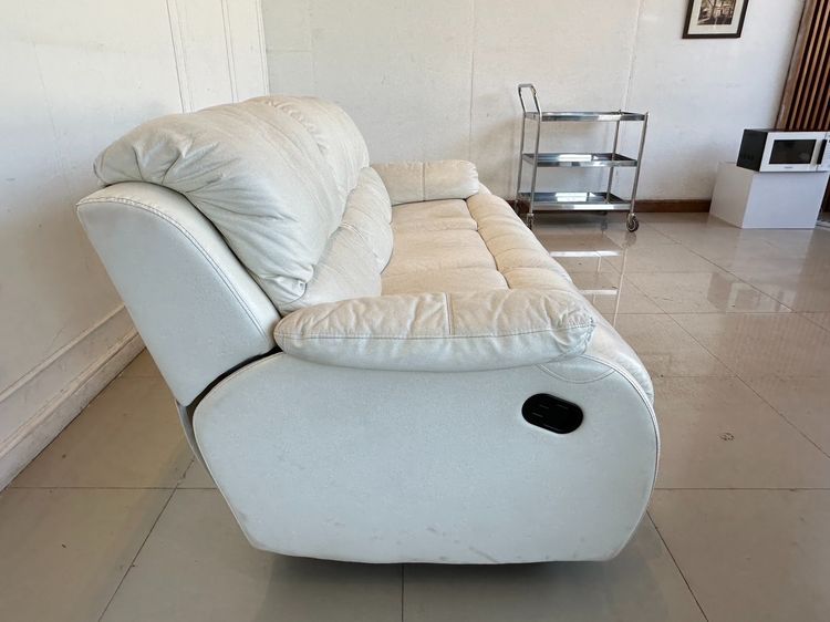 โซฟา 3 ที่นั่ง ปรับเอนนอนได้ เบาะหนังแท้ผิวสัมผัส รูปที่ 8