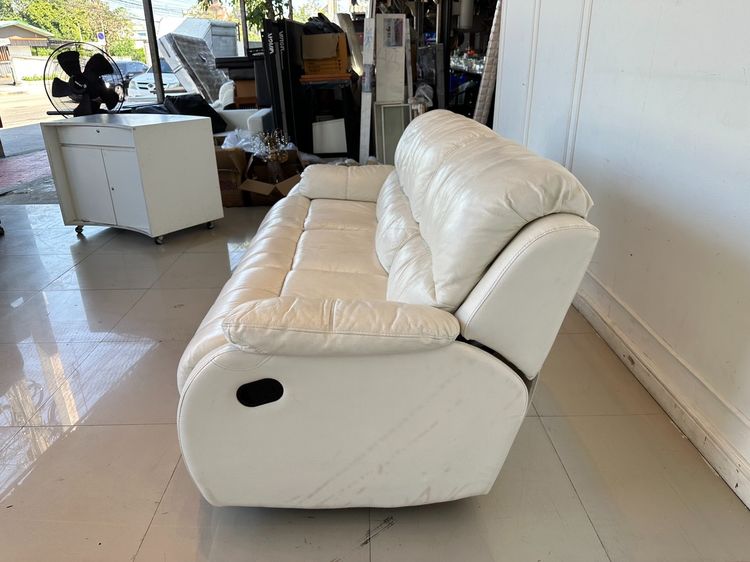 โซฟา 3 ที่นั่ง ปรับเอนนอนได้ เบาะหนังแท้ผิวสัมผัส รูปที่ 5