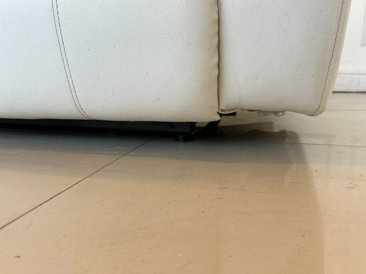 โซฟา 2 ที่นั่ง ปรับเอนนอนได้ เบาะหนังแท้ผิวสัมผัส โครงไม้จริง ขาเหล็ก  รูปที่ 16