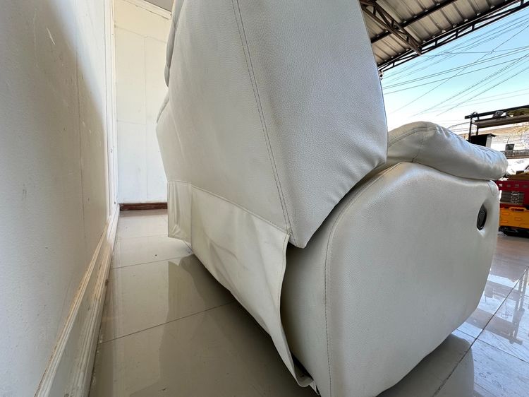 โซฟา 2 ที่นั่ง ปรับเอนนอนได้ เบาะหนังแท้ผิวสัมผัส โครงไม้จริง ขาเหล็ก  รูปที่ 10