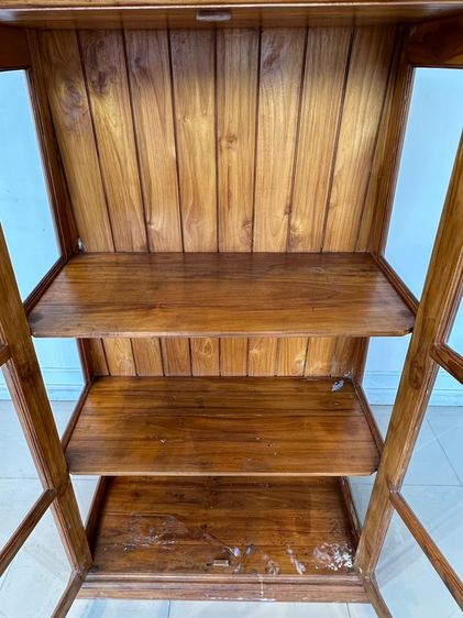 ตู้โชว์ไม้สัก 2 บานเปิด สไตล์วินเทจ รูปที่ 13