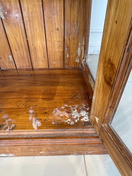 ตู้โชว์ไม้สัก 2 บานเปิด สไตล์วินเทจ รูปที่ 15