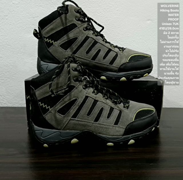 WOLVERINE Hiking Boots, WATERPROOF, Unisex 41EU(26.0cm) ของแท้ มือ 2 สภาพใกล้เคียงของใหม่, รองเท้า WOLVERINE เย็บรอบขอบพื้นเพิ่มให้ทนทานขึ้น รูปที่ 12