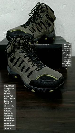 WOLVERINE Hiking Boots, WATERPROOF, Unisex 41EU(26.0cm) ของแท้ มือ 2 สภาพใกล้เคียงของใหม่, รองเท้า WOLVERINE เย็บรอบขอบพื้นเพิ่มให้ทนทานขึ้น รูปที่ 2