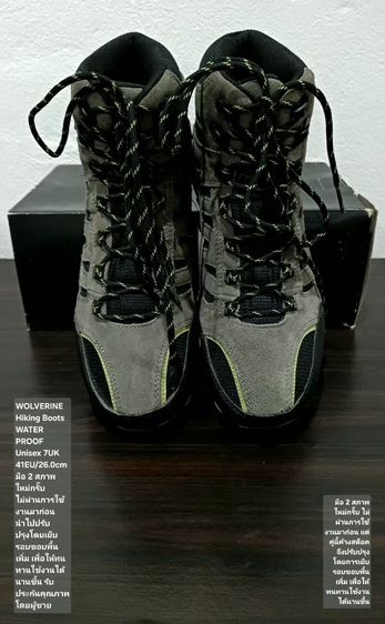 WOLVERINE Hiking Boots, WATERPROOF, Unisex 41EU(26.0cm) ของแท้ มือ 2 สภาพใกล้เคียงของใหม่, รองเท้า WOLVERINE เย็บรอบขอบพื้นเพิ่มให้ทนทานขึ้น รูปที่ 6