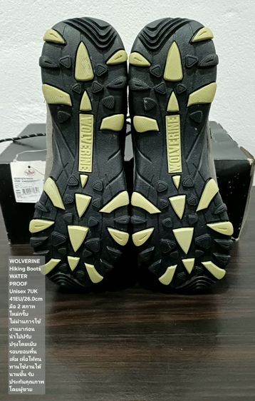 WOLVERINE Hiking Boots, WATERPROOF, Unisex 41EU(26.0cm) ของแท้ มือ 2 สภาพใกล้เคียงของใหม่, รองเท้า WOLVERINE เย็บรอบขอบพื้นเพิ่มให้ทนทานขึ้น รูปที่ 8
