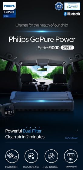 เครื่องฟอก รถยนต์ Philips GP9000 ขจัด 125 มลพิษท้องถนน ใน 2 นาที มีจอแสดง PM และสารพิษในอากาศ รูปที่ 6