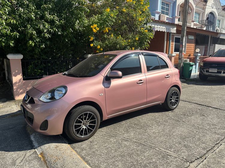 Nissan March 2014 1.2 EL Sedan เบนซิน ไม่ติดแก๊ส เกียร์อัตโนมัติ ชมพู รูปที่ 4