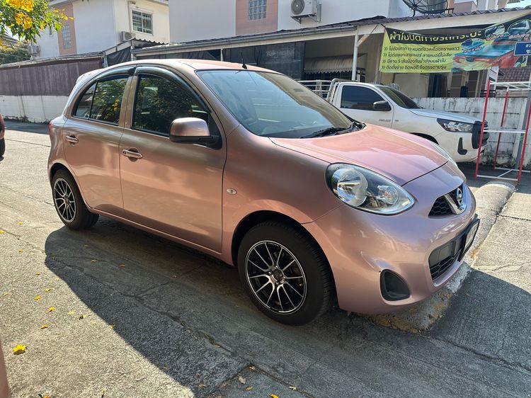 Nissan March 2014 1.2 EL Sedan เบนซิน ไม่ติดแก๊ส เกียร์อัตโนมัติ ชมพู รูปที่ 2