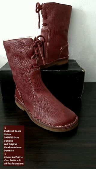 Duckfeet Boots, Unisex 39EU(25.0cm) ของแท้ มือ 2 สภาพใกล้เคียงของใหม่, รองเท้า Duckfeet หนังแท้ พื้นเต็ม สวยมาก มีตำหนิเล็กน้อยแทบมองไม่เห็น