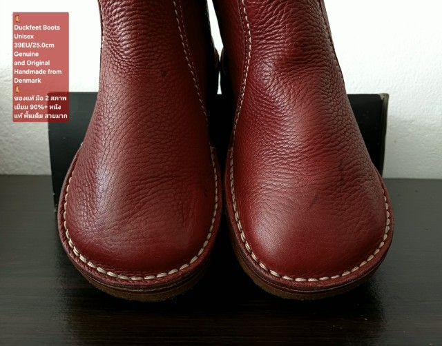 Duckfeet Boots, Unisex 39EU(25.0cm) ของแท้ มือ 2 สภาพใกล้เคียงของใหม่, รองเท้า Duckfeet หนังแท้ พื้นเต็ม สวยมาก มีตำหนิเล็กน้อยแทบมองไม่เห็น รูปที่ 7
