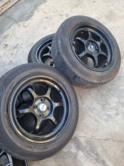ล้อเบา15" 4รู100(Flow froming)เทินแม็กเก่า(เพิ่ม 2,500 )พร้อมซิ่ง Vios Jazz City Yaris Swift รถ 4 รู 100 ได้ทุกรุ่น แม็กเดิมไม่ดุ้งไม่คดไม่แตกไม่ร้าวไม่เคยซ่อม แถมยาง(ดอกหนา)ปี21 พร้อมใช้งานครับ รูปที่ 12