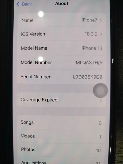 IP 13 256 gb สีม่วง มือสองเครื่องสวย รูปที่ 3