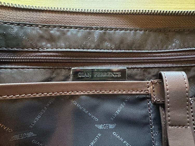 กระเป๋าคลัทช์ Gian Ferrente หนังแท้ สีน้ำตาล รูปที่ 4