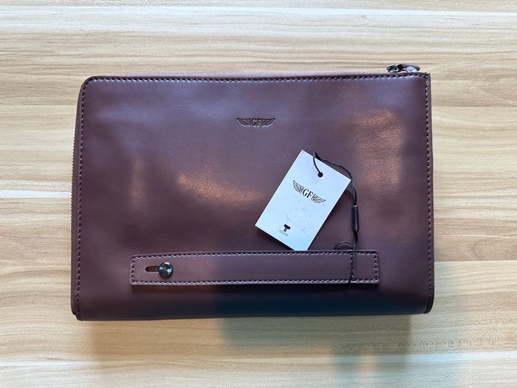 ไม่ระบุ กระเป๋าคลัทช์ Gian Ferrente หนังแท้ สีน้ำตาล