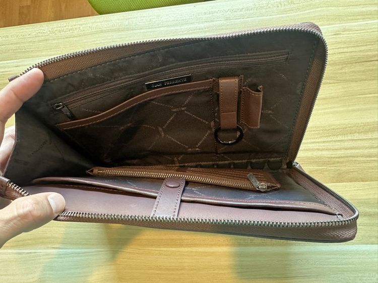 กระเป๋าคลัทช์ Gian Ferrente หนังแท้ สีน้ำตาล รูปที่ 3