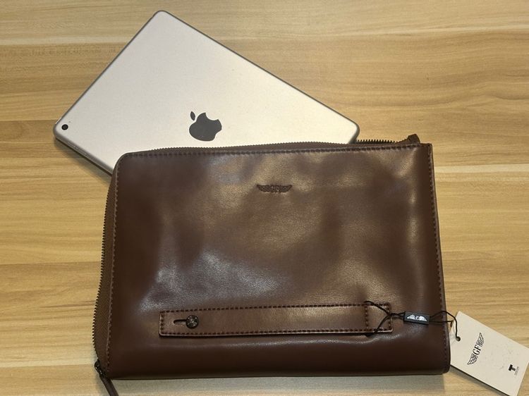 กระเป๋าคลัทช์ Gian Ferrente หนังแท้ สีน้ำตาล รูปที่ 10