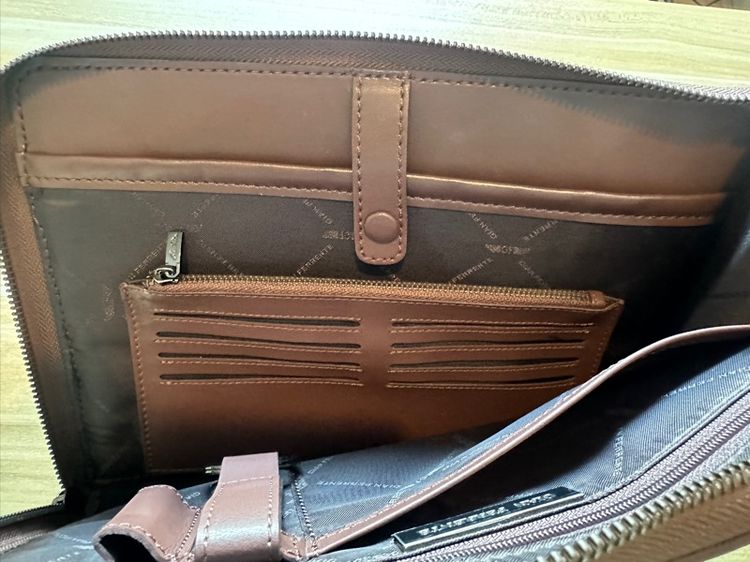 กระเป๋าคลัทช์ Gian Ferrente หนังแท้ สีน้ำตาล รูปที่ 5