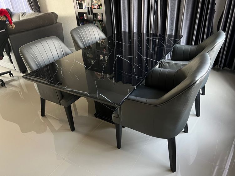 ดำ อื่นๆ อื่นๆ โต๊ะอาหาร โต๊ะกินข้าว Dining Table, Marble Dining Table โต๊ะหินอ่อน โต๊ะอาหารหินอ่อน